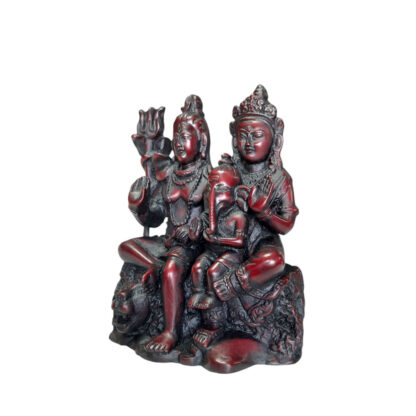 Lord Shiva Family Statue 5 Inch Shiva Parvati Ganesh Nepali Craft