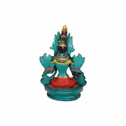 Resin Green Tara Statue Colorful 6 Inch By Peacock Handicraft