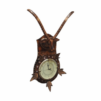 Wooden Deer Wall Clock Watch Watch Medium 28x18 Inch Long Horns