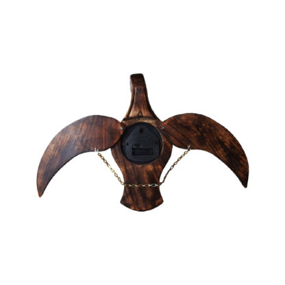 Wooden Eagle Wall Clock 14x21 Inches Watch By Peacock Handicraft