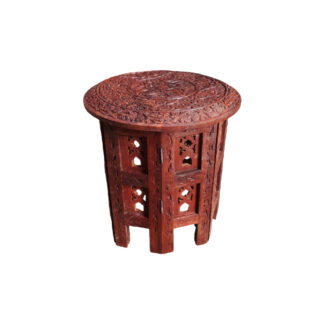 Wooden Folding Table Full Carving 12 Inch Floral Carving Chair