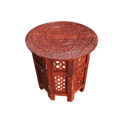 Wooden Full Carving Foldable Table and Chair 15 Inch