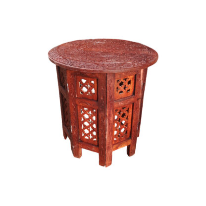 Wooden Full Carving Foldable Table and Chair 15 Inches