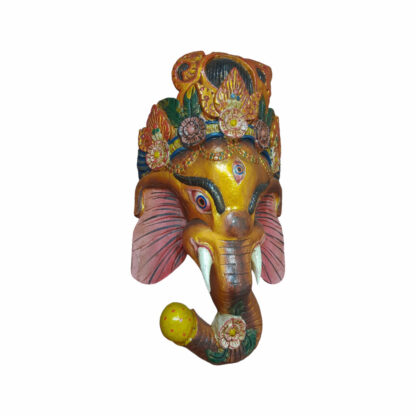 Wooden Ganesh Mask 20x11 Inch Golden In Nepal