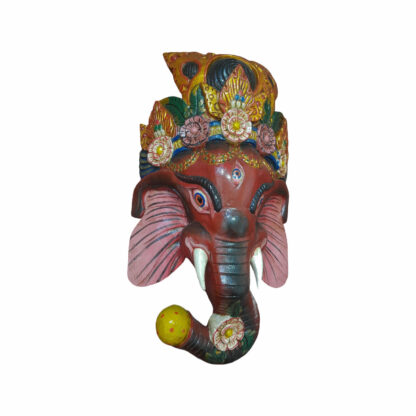 Wooden Ganesh Mask 20x11 Inch Golden Nepali