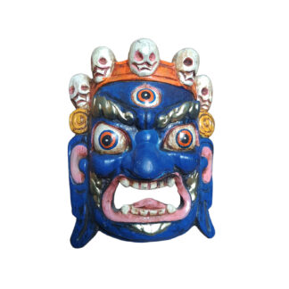 Bhairab Mask Wooden Blue 8 Inch Bhairav Mahakal Mask