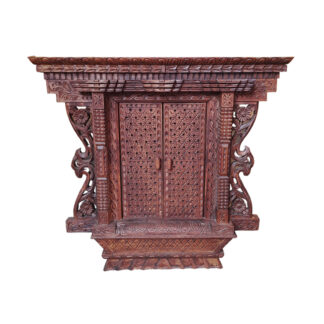 Big Brown Nepali Wooden Khapa Jhyal 16 x14 Inch