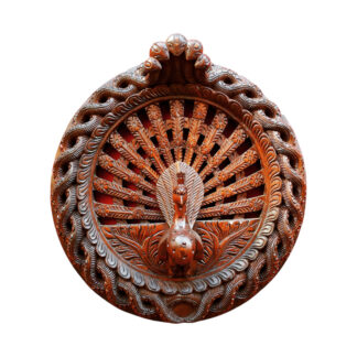 Round Wooden Peacock Window 12 Inches Mayur Jhyal Bhaktapur