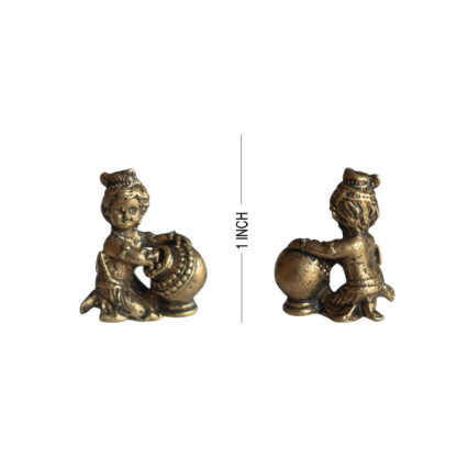 Smallest Golden Brass Baby Krishna Statue 1 Inch