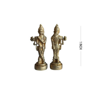 Smallest Golden Brass Standing Krishna Statue 1 Inch